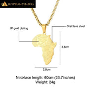 Ankh Pendant Africa Map Necklace