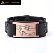 Egyptian Eye of Ra Leather Bracelet