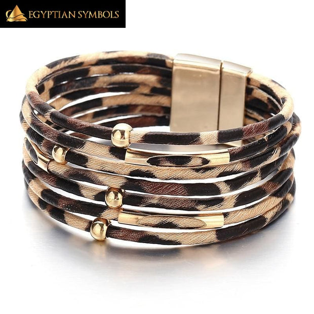 EGYPTIAN BRACELET - Gold Leather IDEAL ACCESSORY
