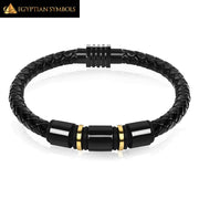 Egyptian Leather Bracelet - Black Gold Unique ability