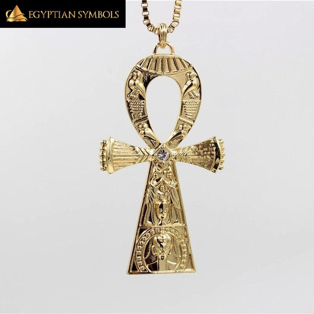 Engraving Ankh Cross Necklace