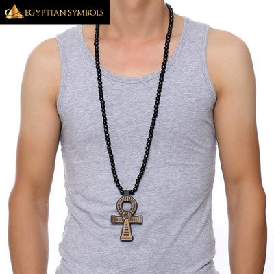 Wooden Ankh Cross Necklace