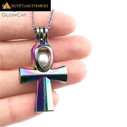 Egyptian Ankh rainbow necklace