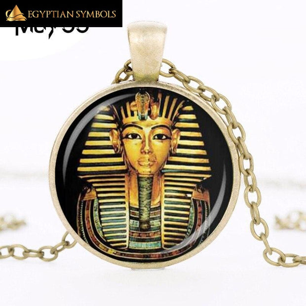 Egyptian Pharaoh Glass Dome Necklace