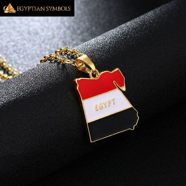 Necklace Egyptian flag with golden chain