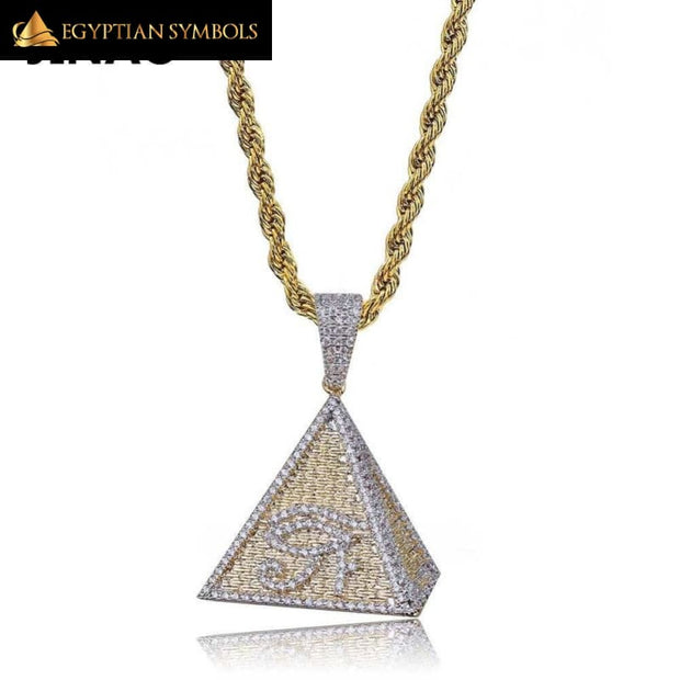 Egyptian Pyramid Necklace (Paved Zircon)