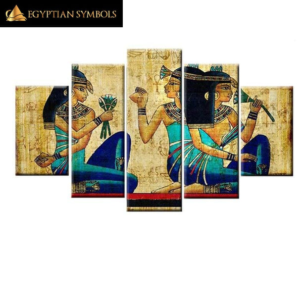 Egyptian Woman Painting in Polyptych format