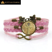 Leather bracelet Egyptian ankh cross Flexible and tenacious
