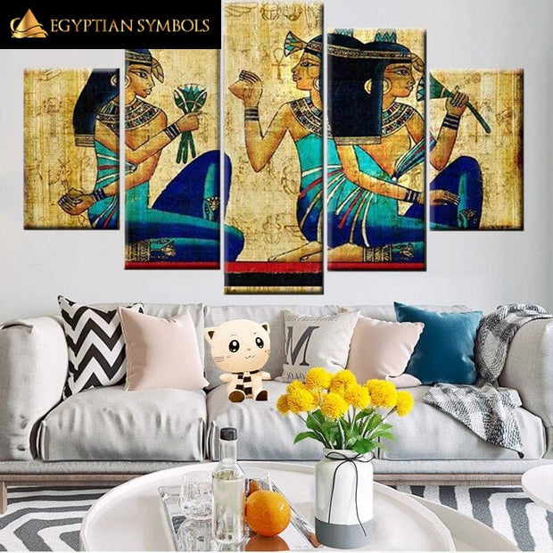 Egyptian Woman Painting in Polyptych format