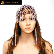 EGYPTIAN CLEOPATRA HEAD CAP – HAND-WOVEN RICE BEADS HAT