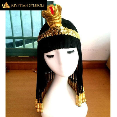 EGYPTIAN CLEOPATRA WIG + WIG CAP - MADE OF HEAT-RESISTANT FIBER