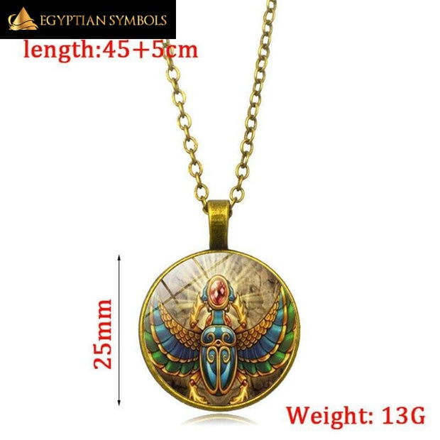 Vintage Egyptian scarab necklace