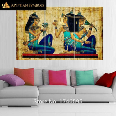 Egyptian Triptych Painting