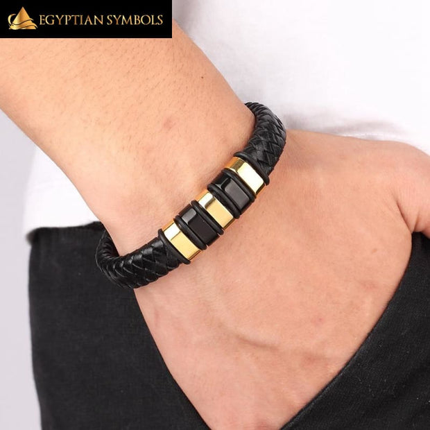 Egyptian Bracelet - Black Gold Magnetic Unique shape