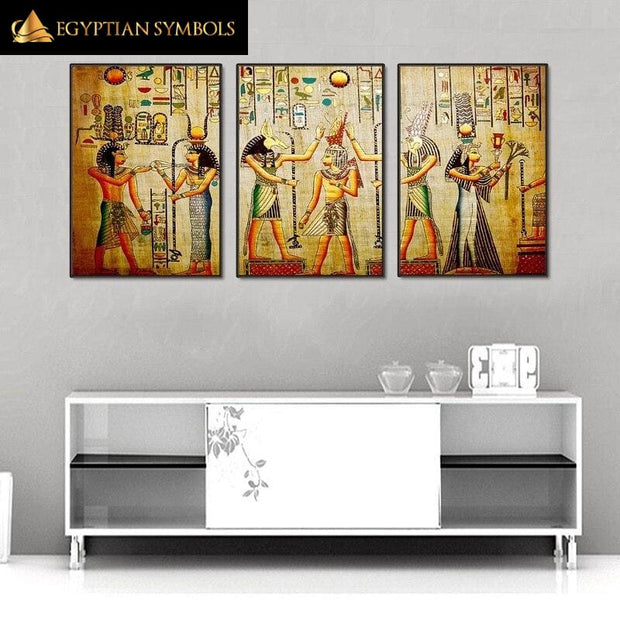 Egyptian Painting Tryptique classic