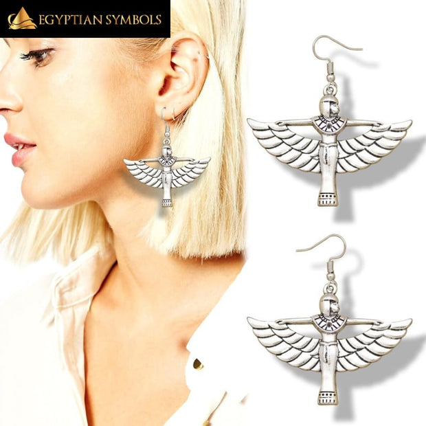 Egyptian Silver Isis Earrings