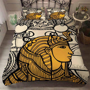 EGYPTIAN BED SET IN WHITE AND YELLOW