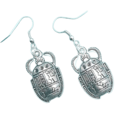 Egyptian Cartouche Earrings [Scarab/Beetle] – Egypt Jewelry®