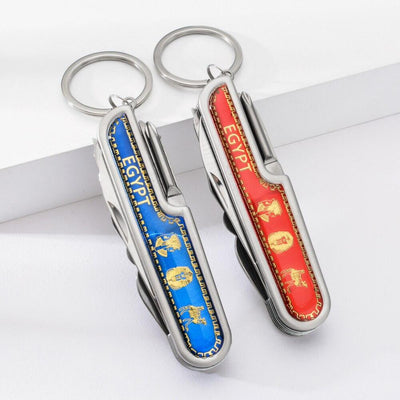 EGYPTIAN KEYCHAIN - SILVER POWERFUL AND STRONG