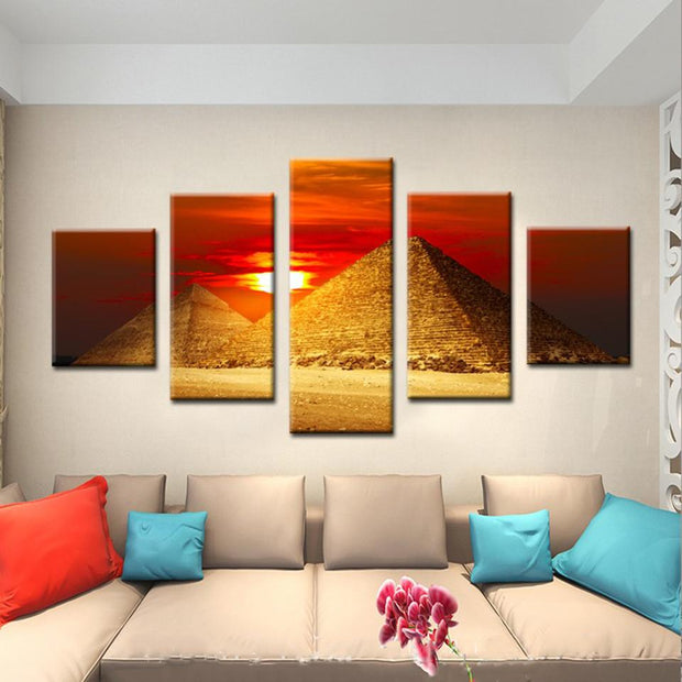 Egyptian Painting - sunset pyramid